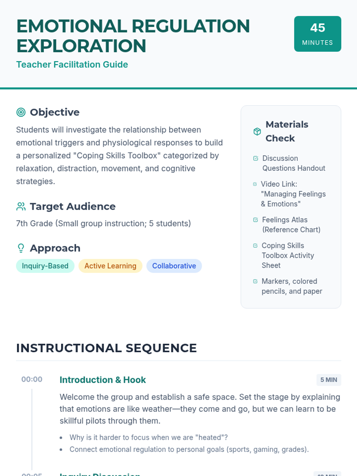 Emotional Regulation Exploration • Lesson • Lenny Learning