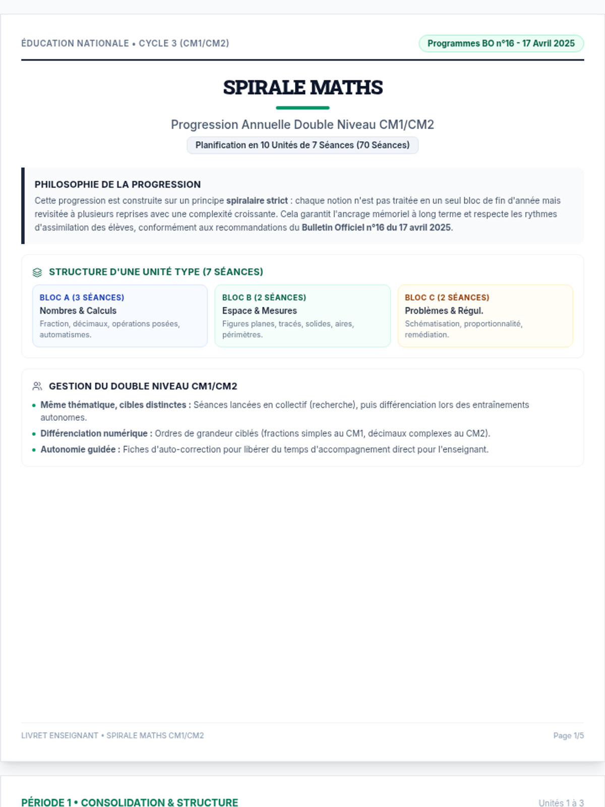 Livret Progression Detaillee Document