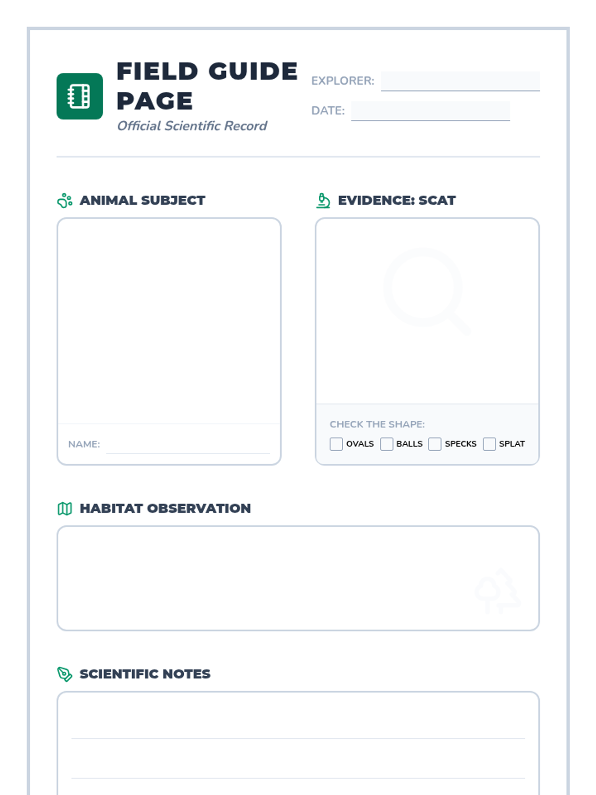 Field Guide Template • Material • Lenny Learning