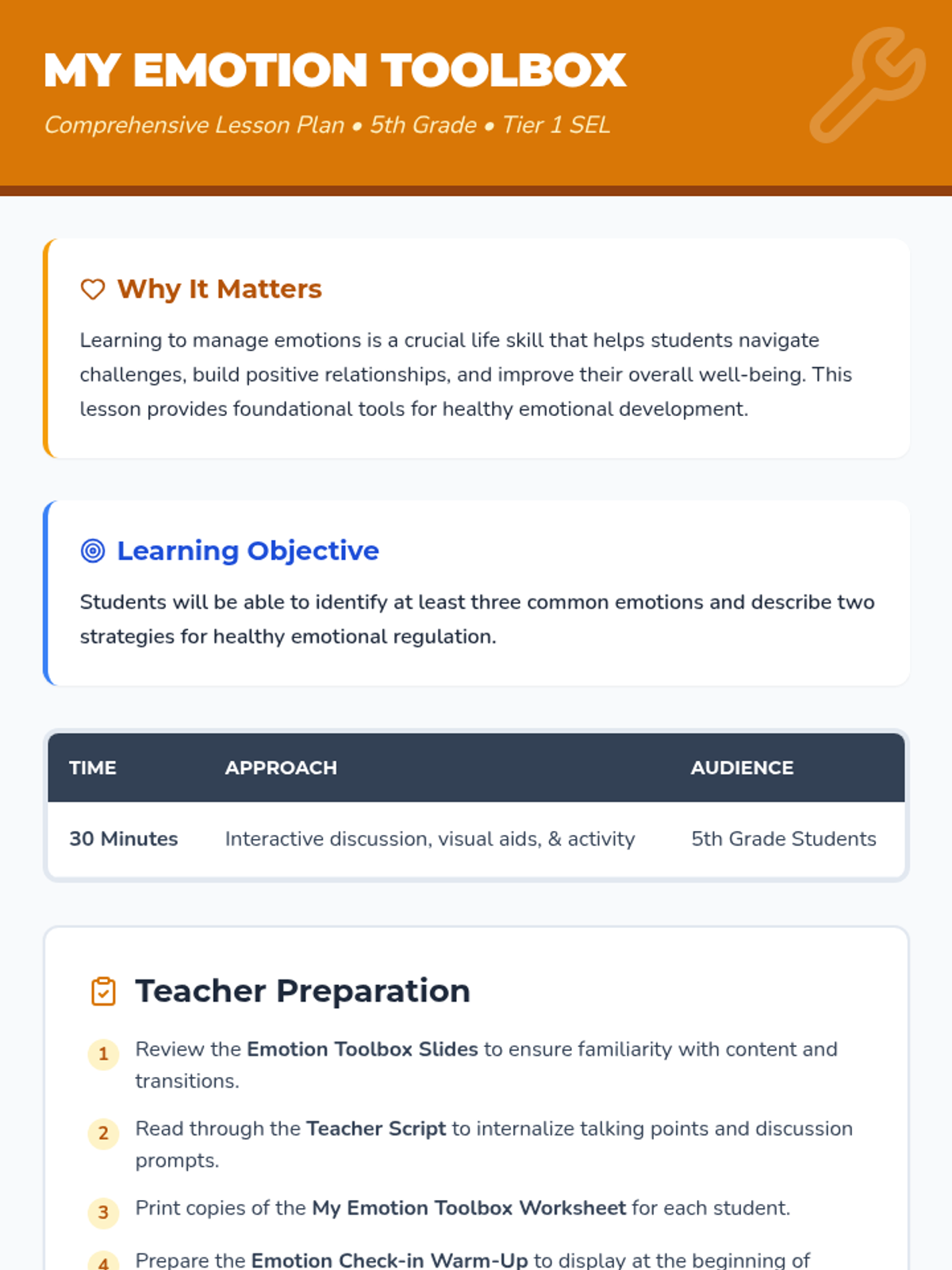 My Emotion Toolbox • Lesson • Lenny Learning