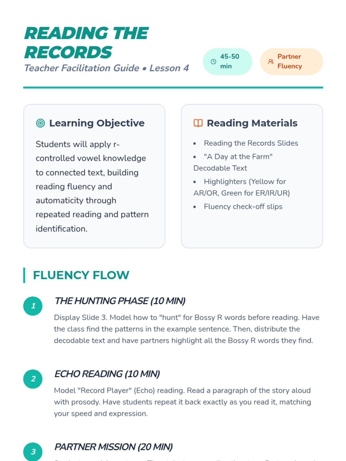 Reading the Records Teacher Guide 4 • Material • Lenny.com