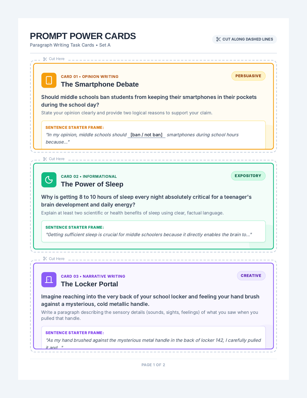 Prompt Power Cards page 1