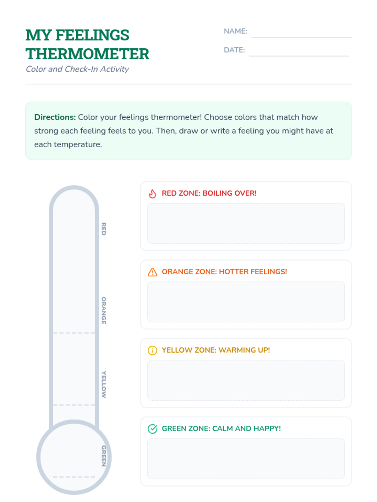 Feelings Thermometer Check In • Lesson • Lenny Learning