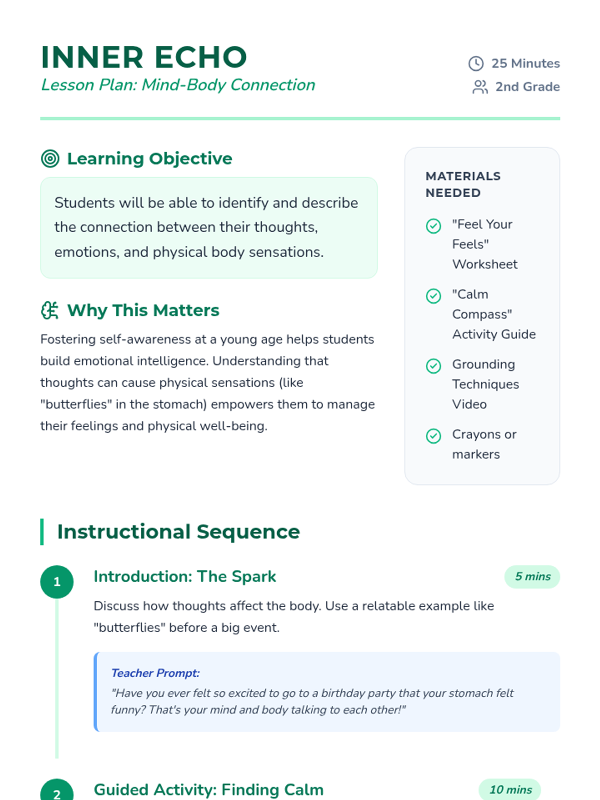 Mind And Body Connection Explained Worksheet.pdf Mind-Body Connection Exploration • Lesson • Lenny.com