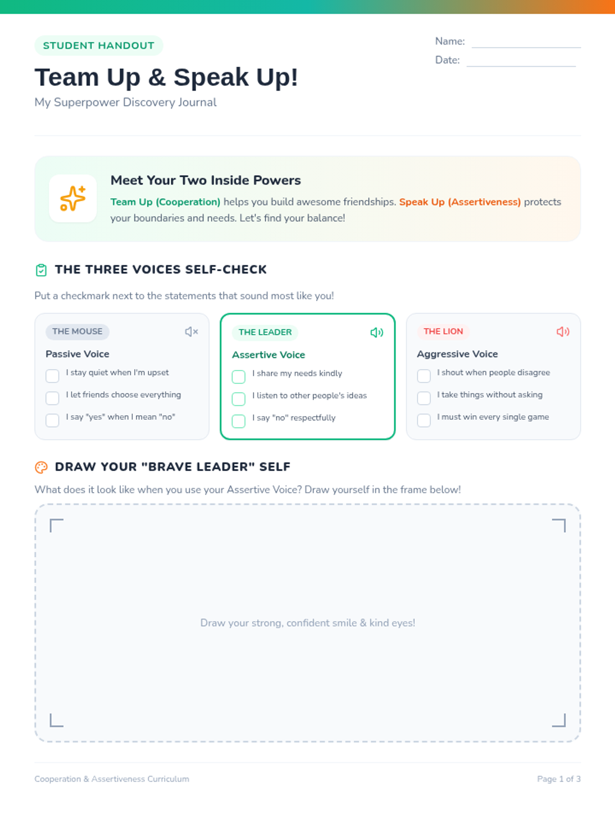 Team Up Speak Up Activity Book