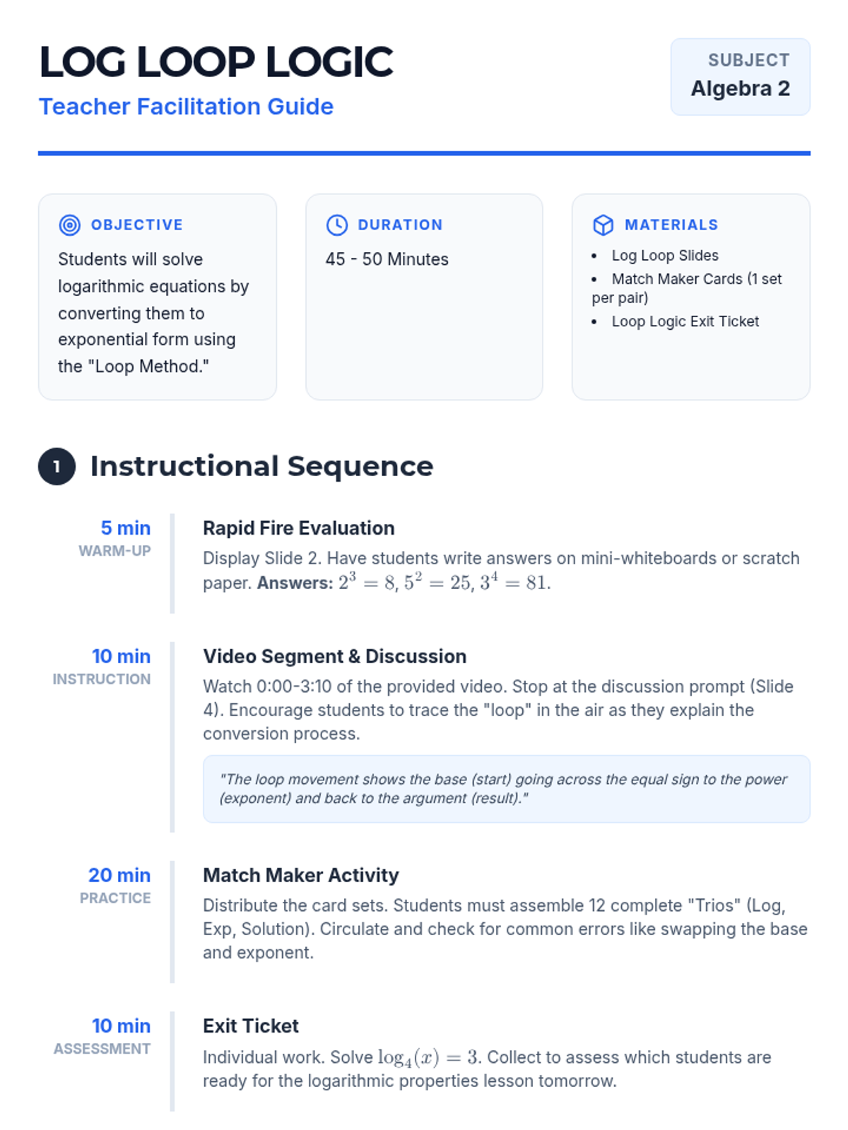 Logarithm Loop Logic • Lesson • Lenny.com