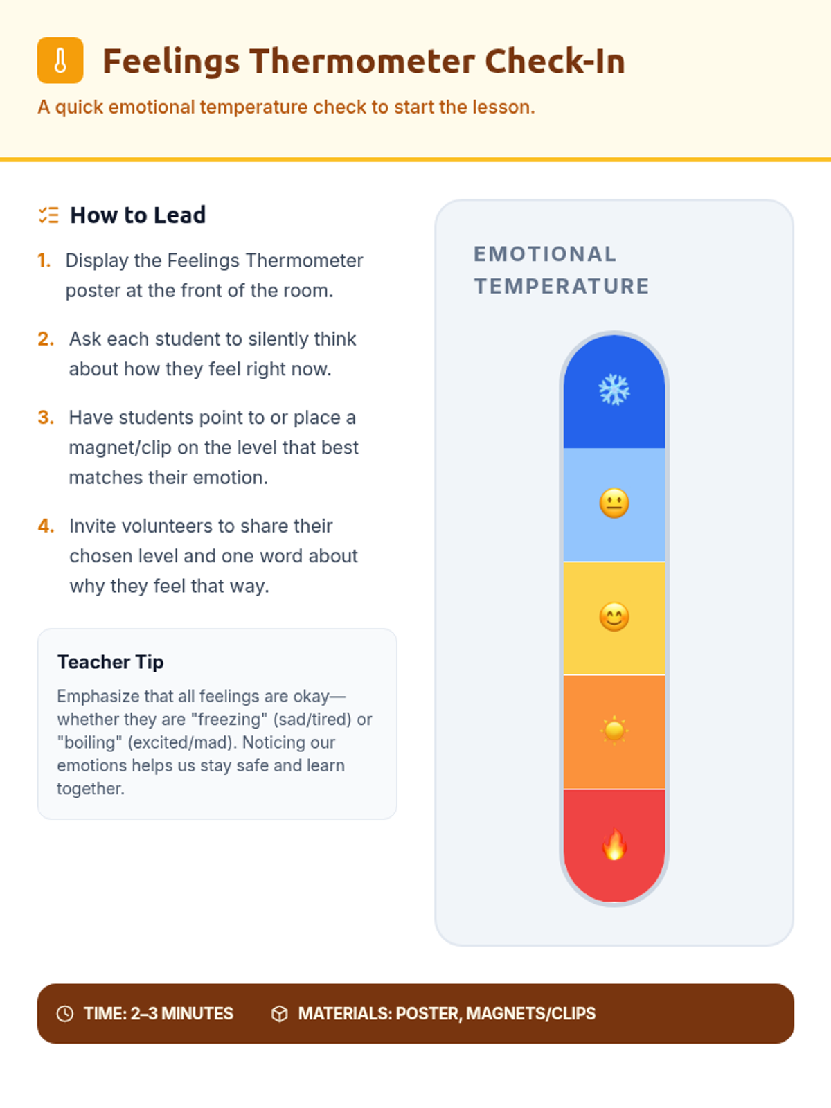 Feelings Thermometer Check-In • Material • Lenny Learning