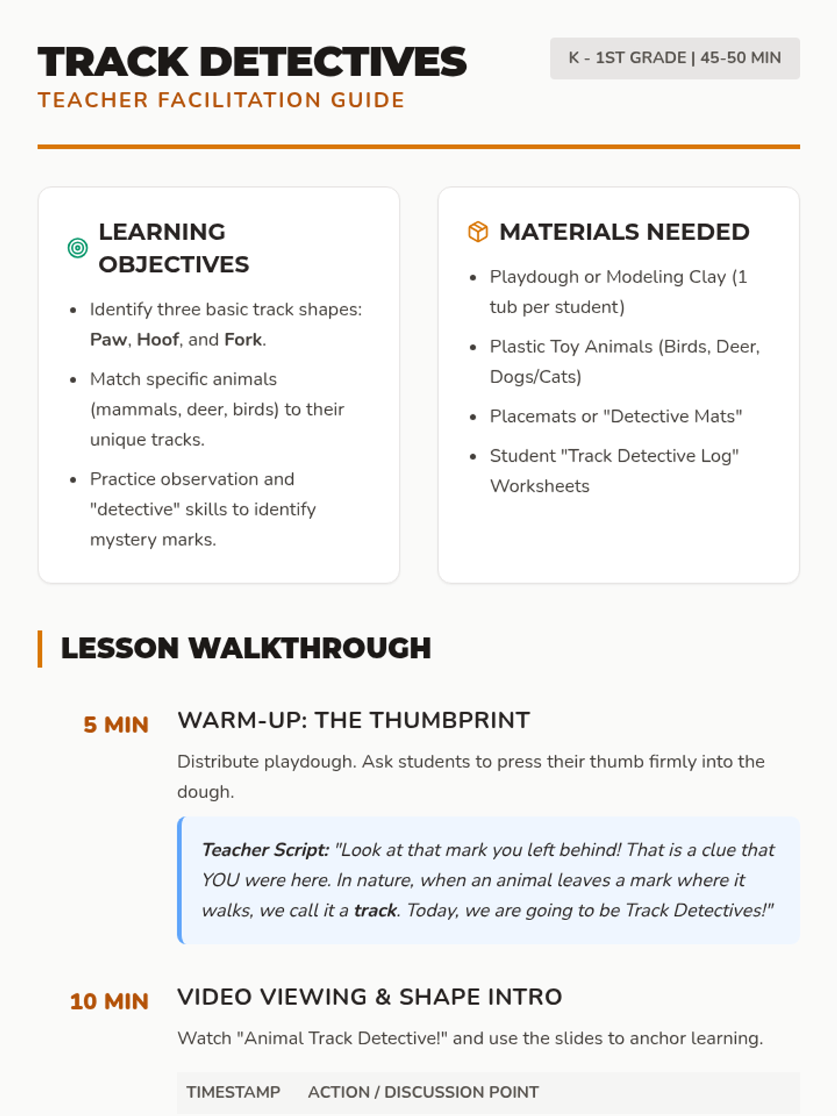 Track Detectives • Lesson • Lenny Learning