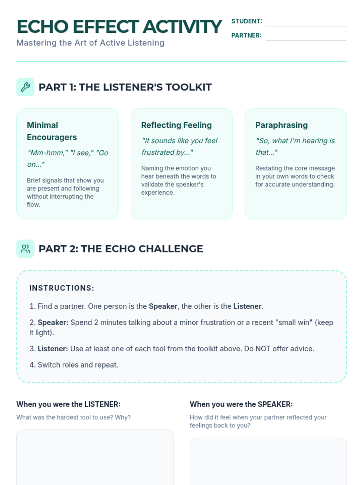 Echo Effect Activity