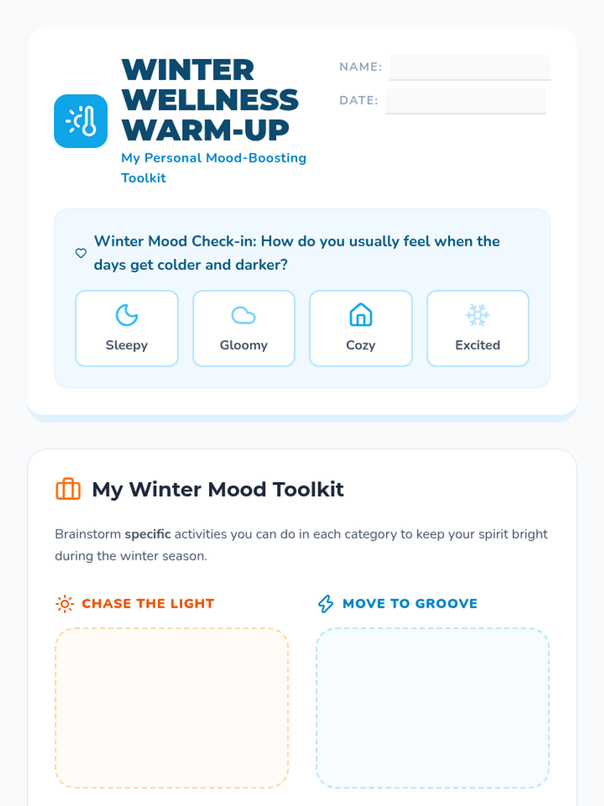 Mood Booster Worksheet • Material • Lenny Learning