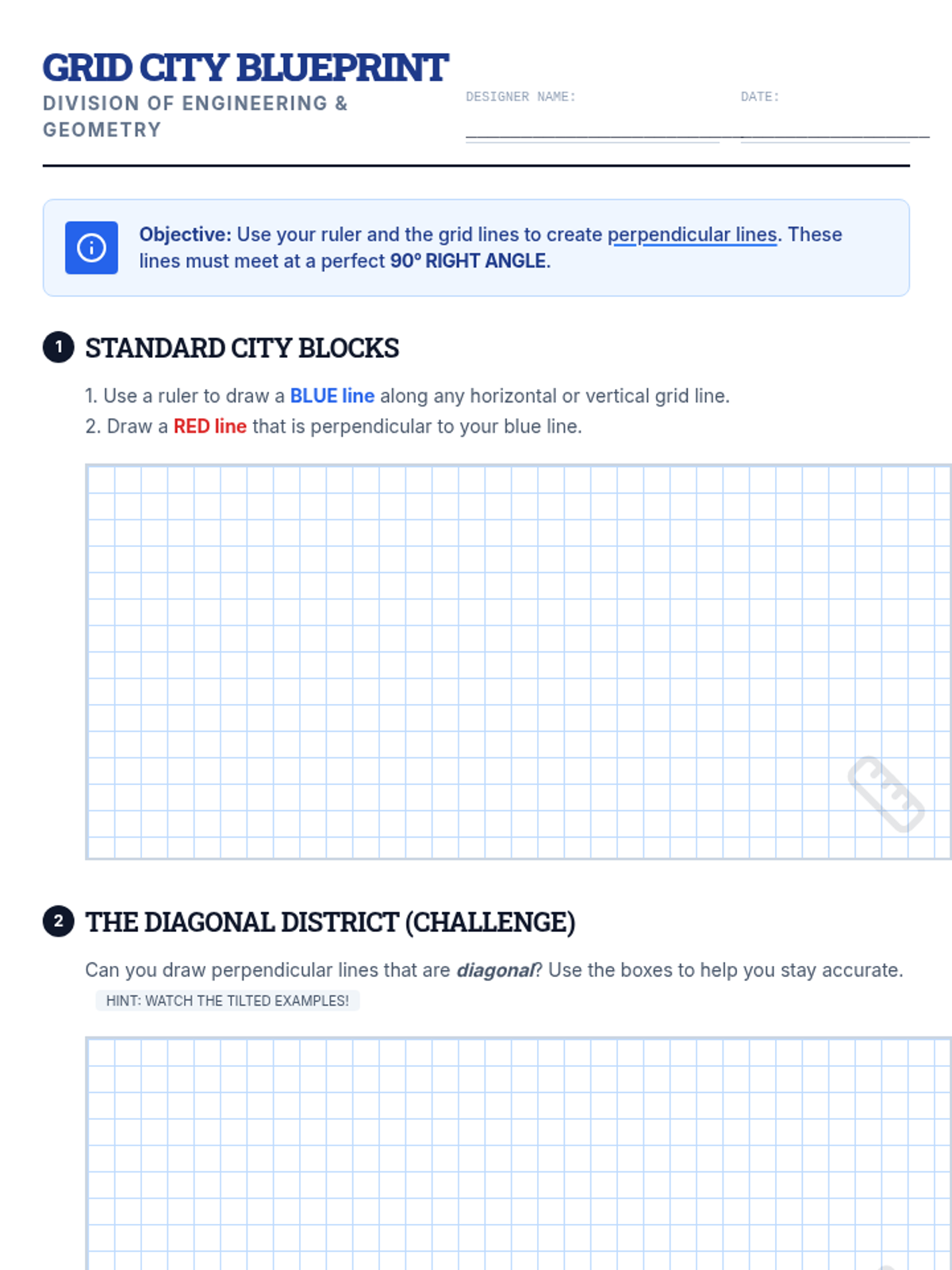 Blueprint Dimensions Worksheet.pdf Grid City Blueprint Worksheet • Material • Lenny Learning