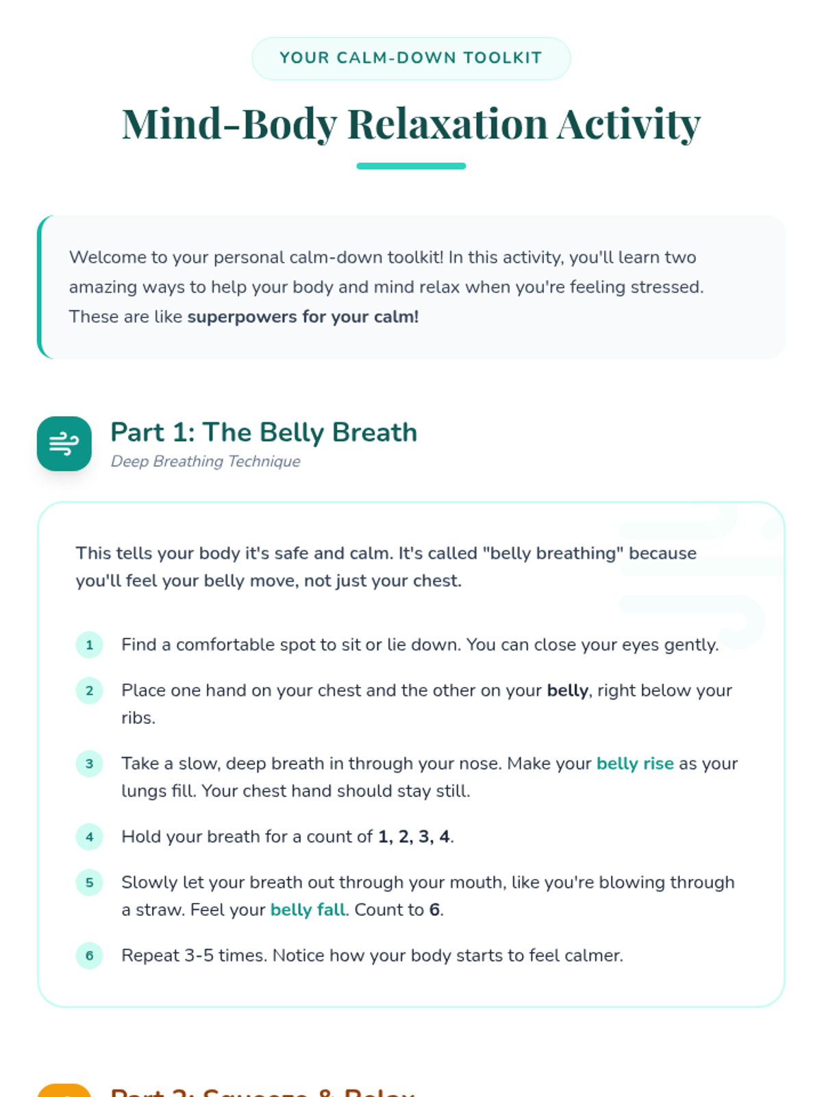 Stress Busters Toolkit • Lesson • Lenny Learning
