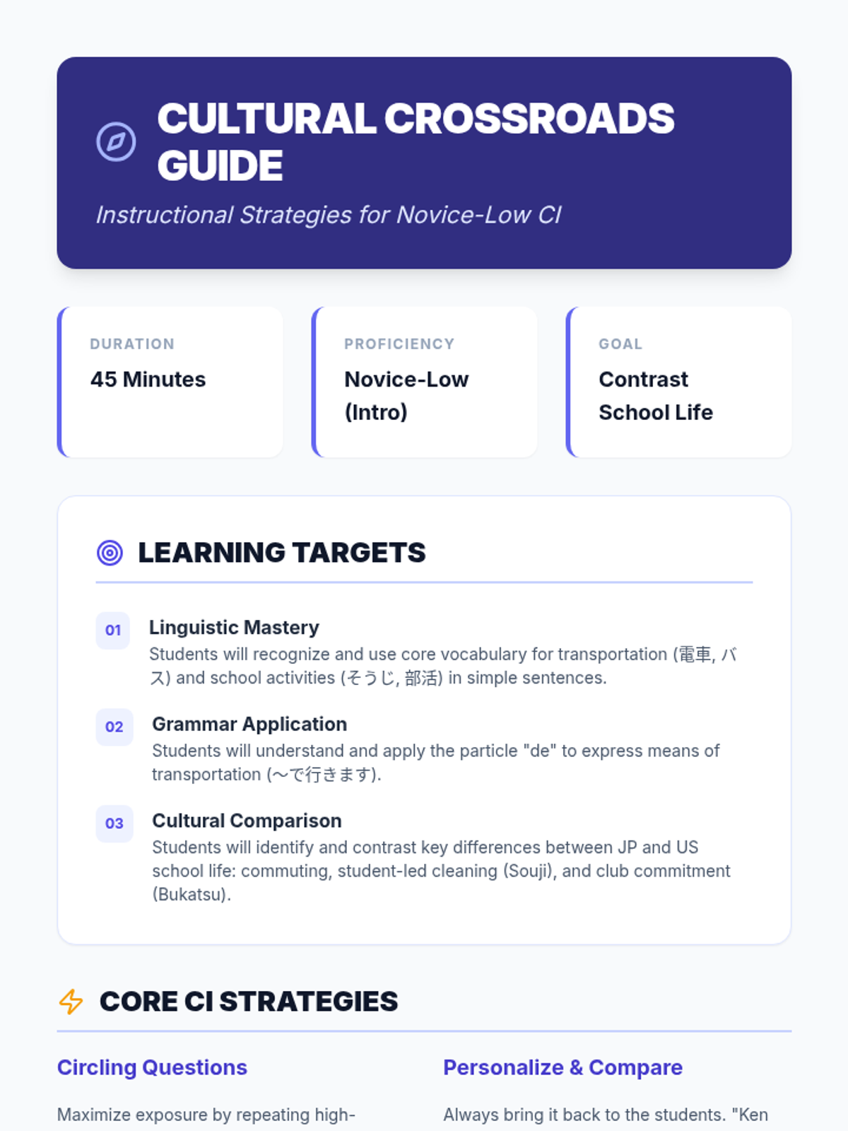 Culture Crossroads Teacher Guide