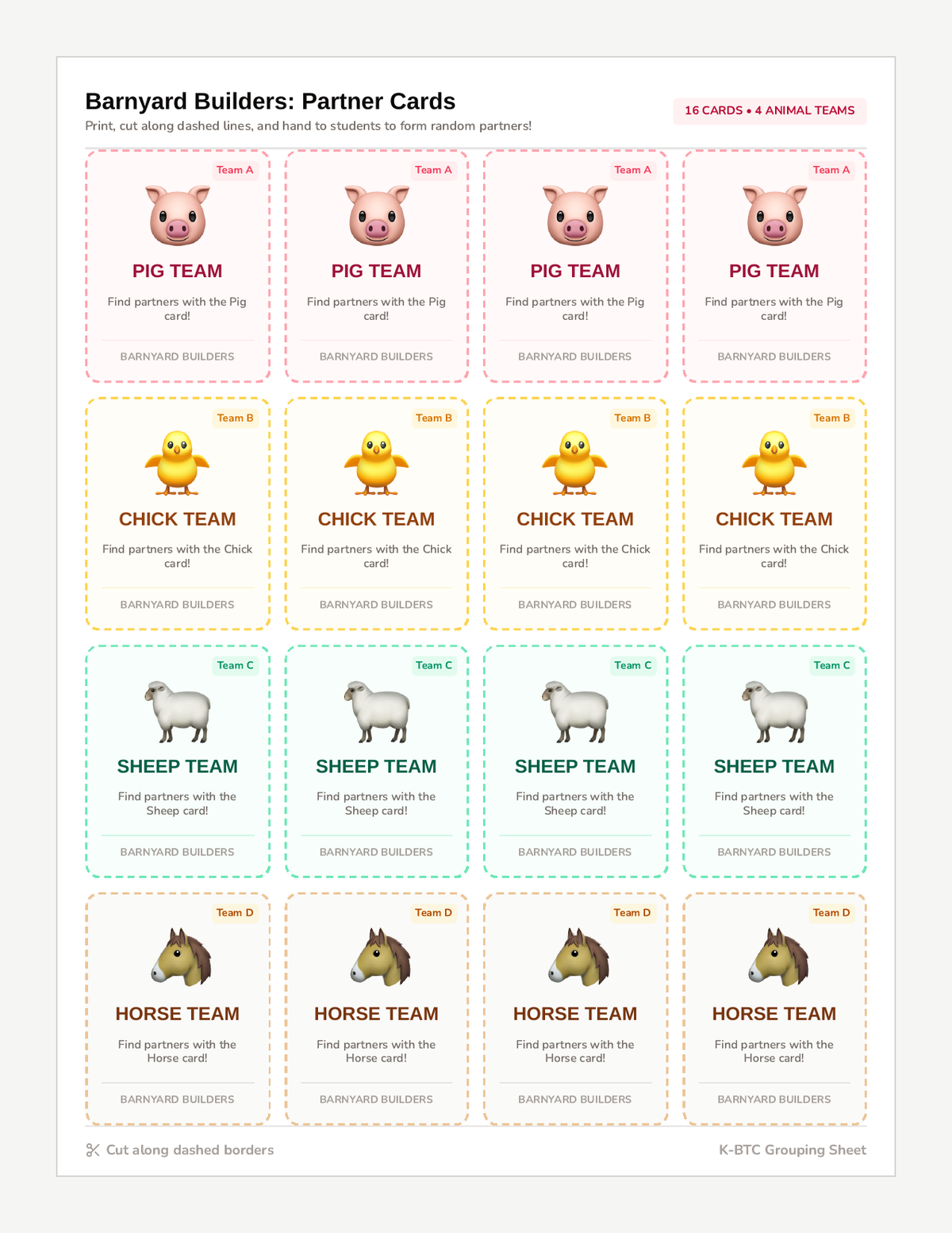 Barnyard Builders Group Cards page 1