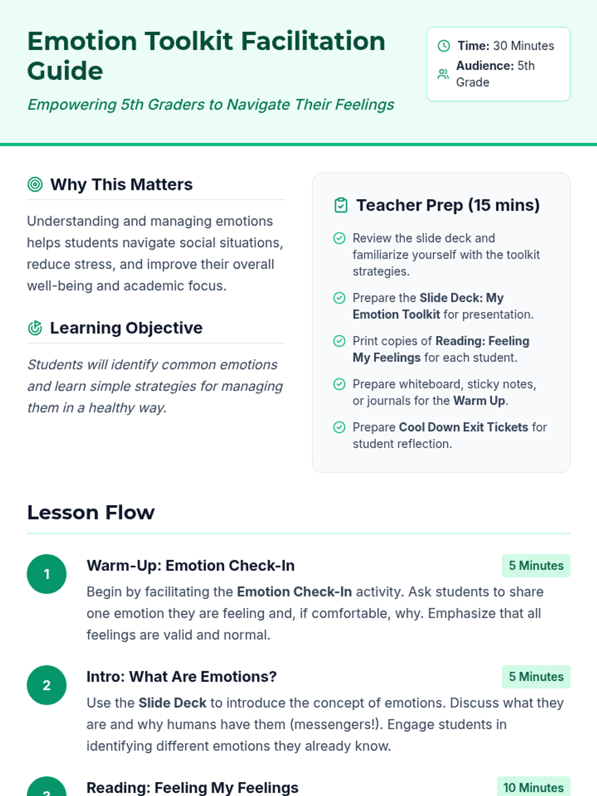 My Emotion Toolkit • Lesson • Lenny Learning