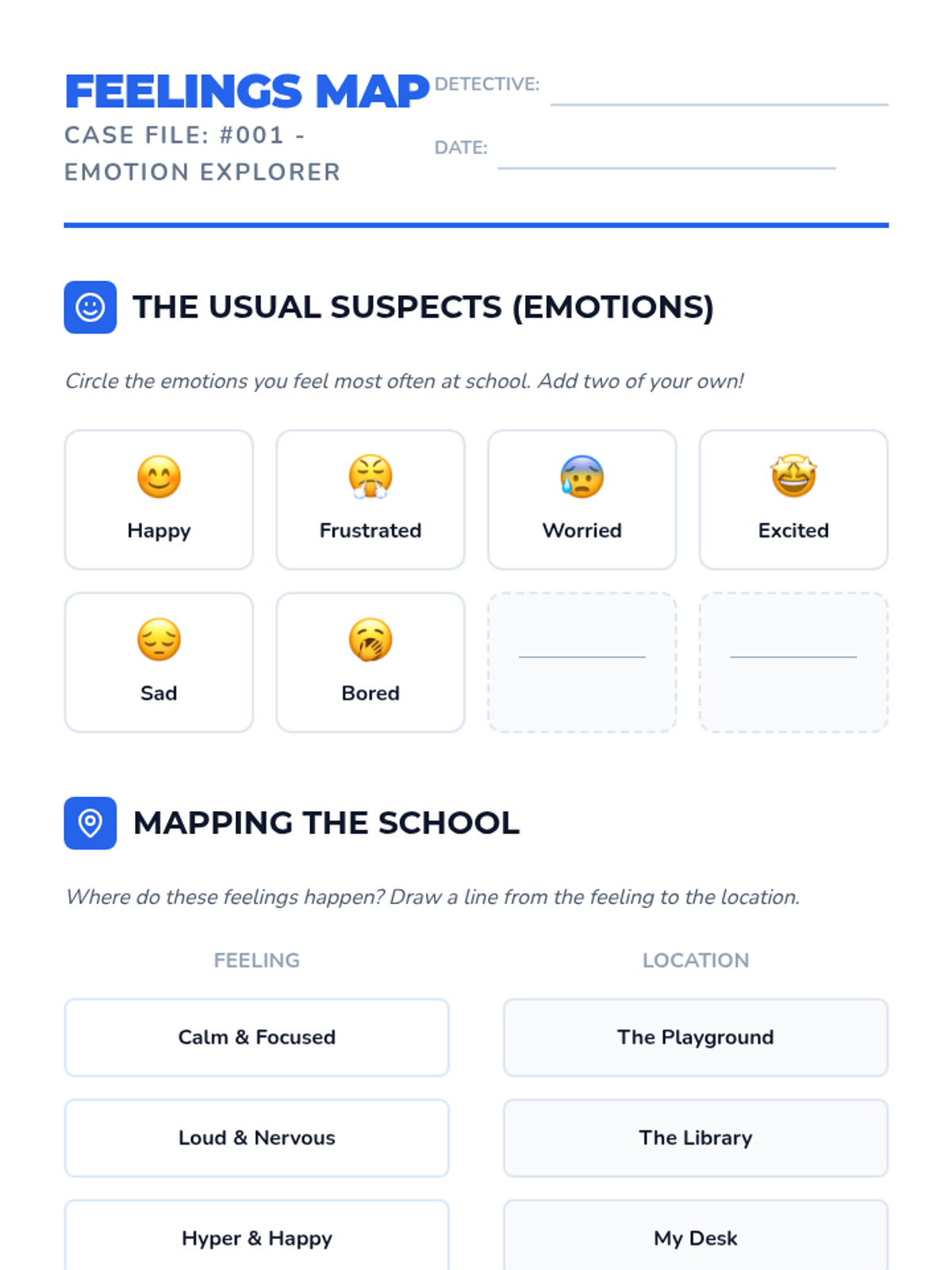 Feelings Map Worksheet • Material • Lenny Learning