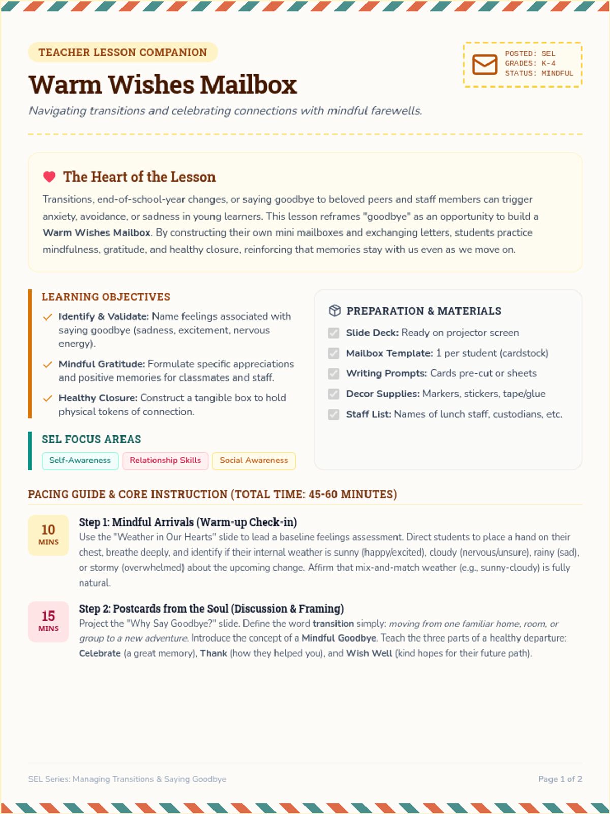 Warm Wishes Teacher Guide