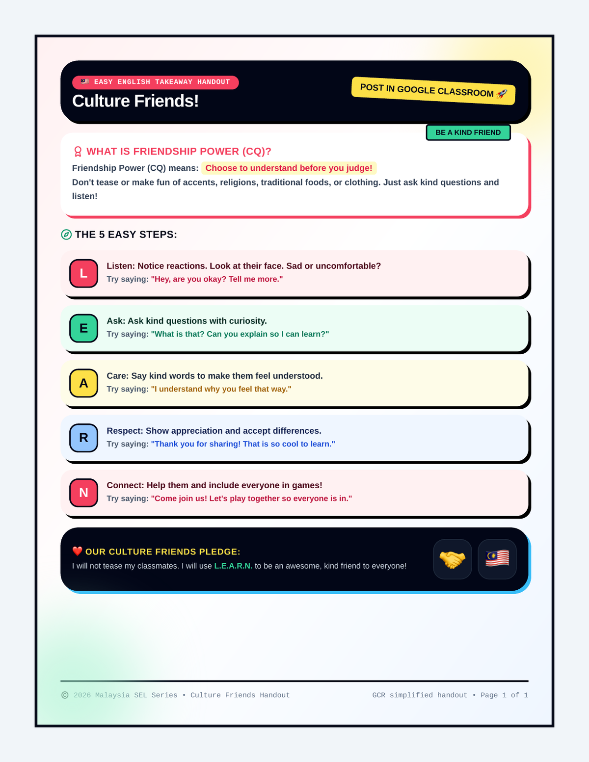 Culture Connectors Simplified Takeaway Infographic page 1