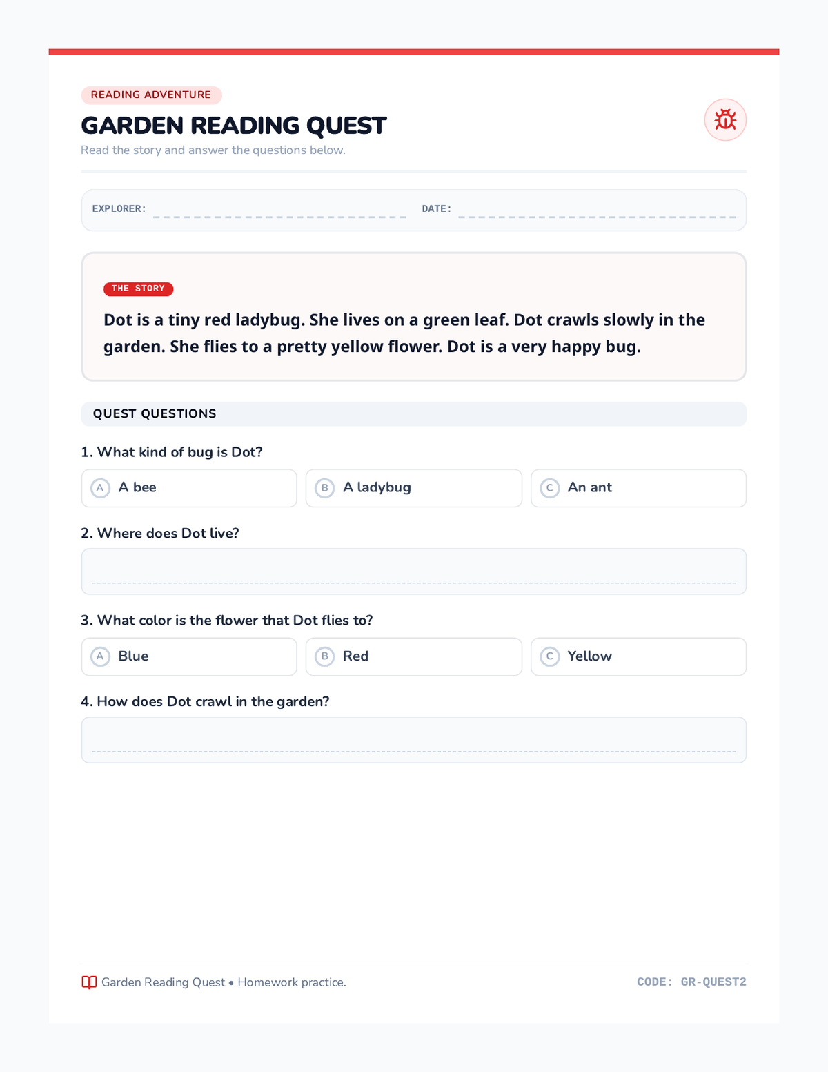 Garden Reading Quest page 1