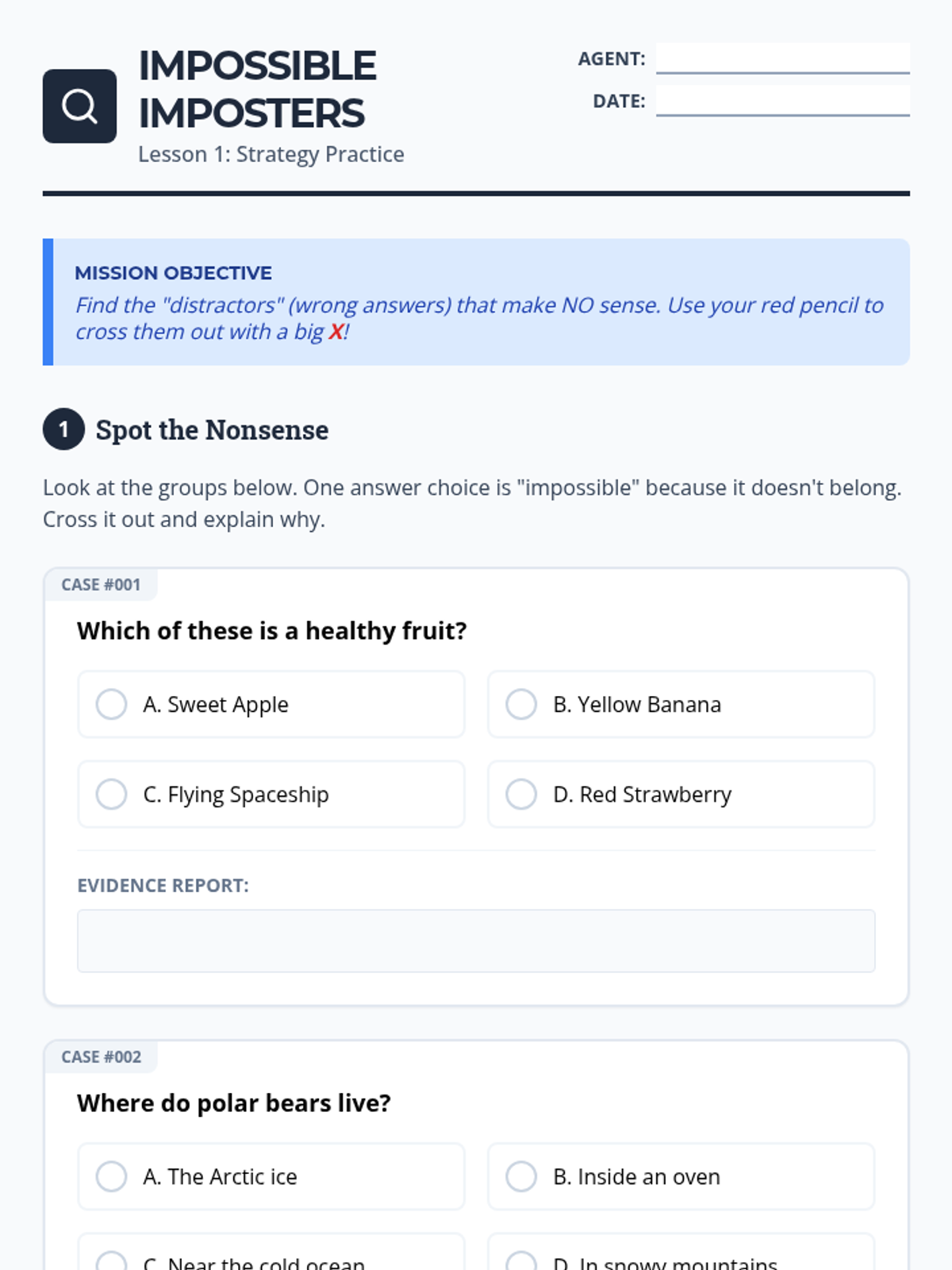 Nonsense Neutralizer Worksheet