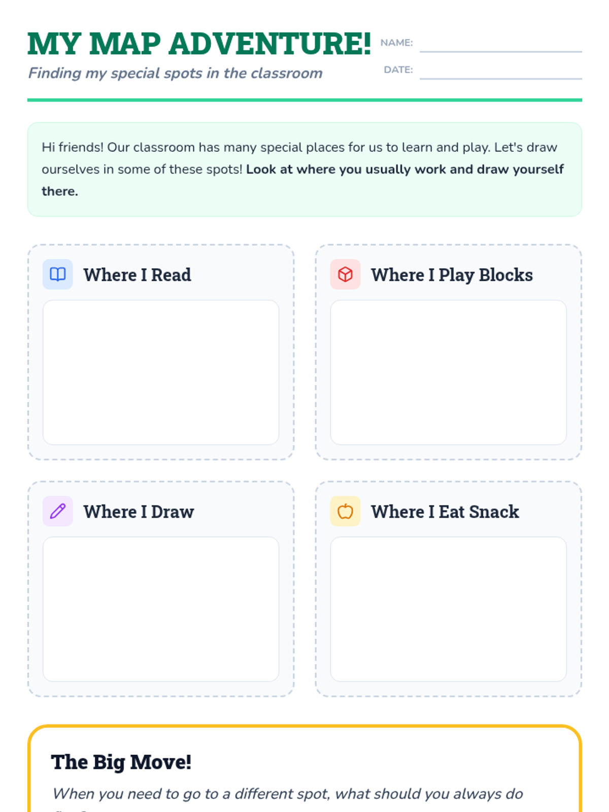 Classroom Map Worksheet • Material • Lenny Learning