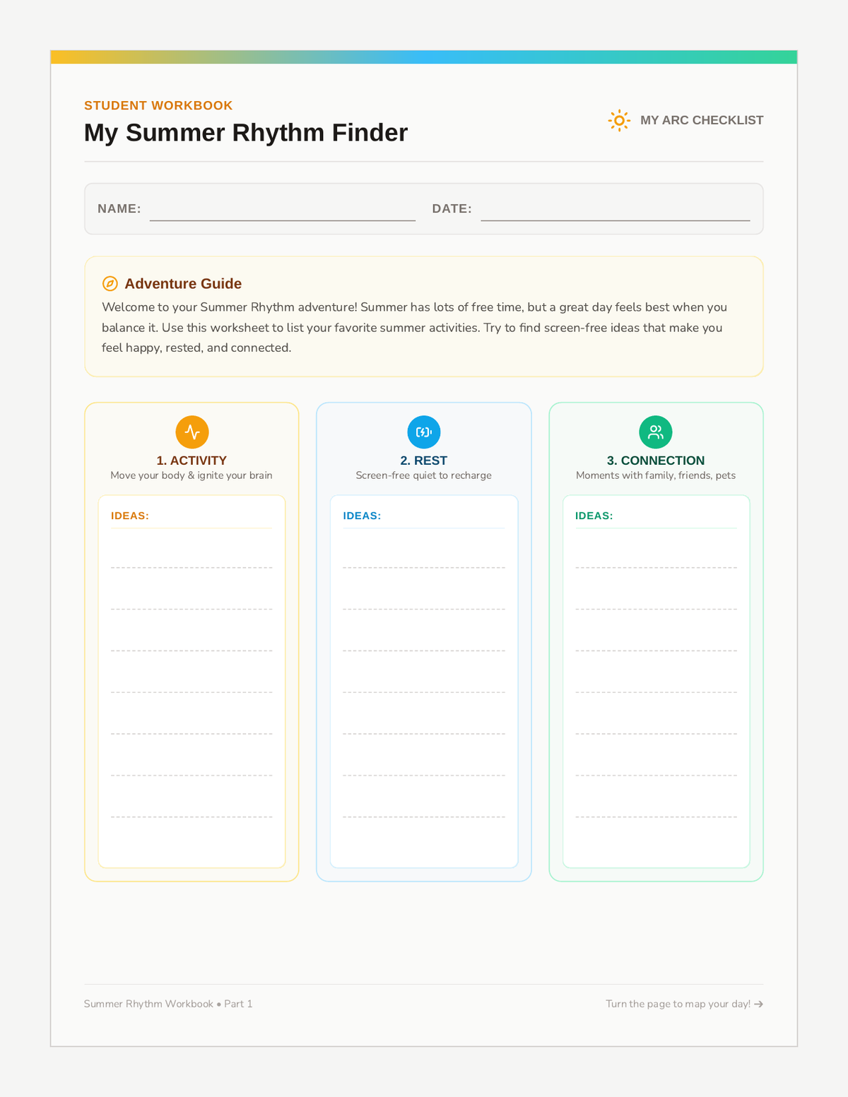 Summer Rhythm Workbook page 1