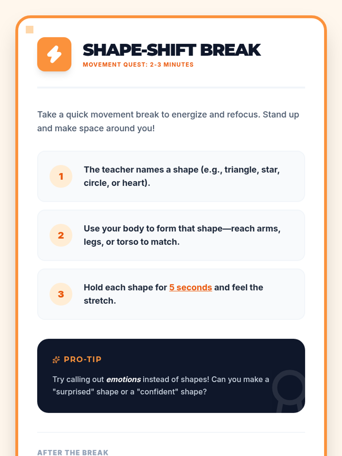 Shape Shift Movement Activity • Material • Lenny Learning