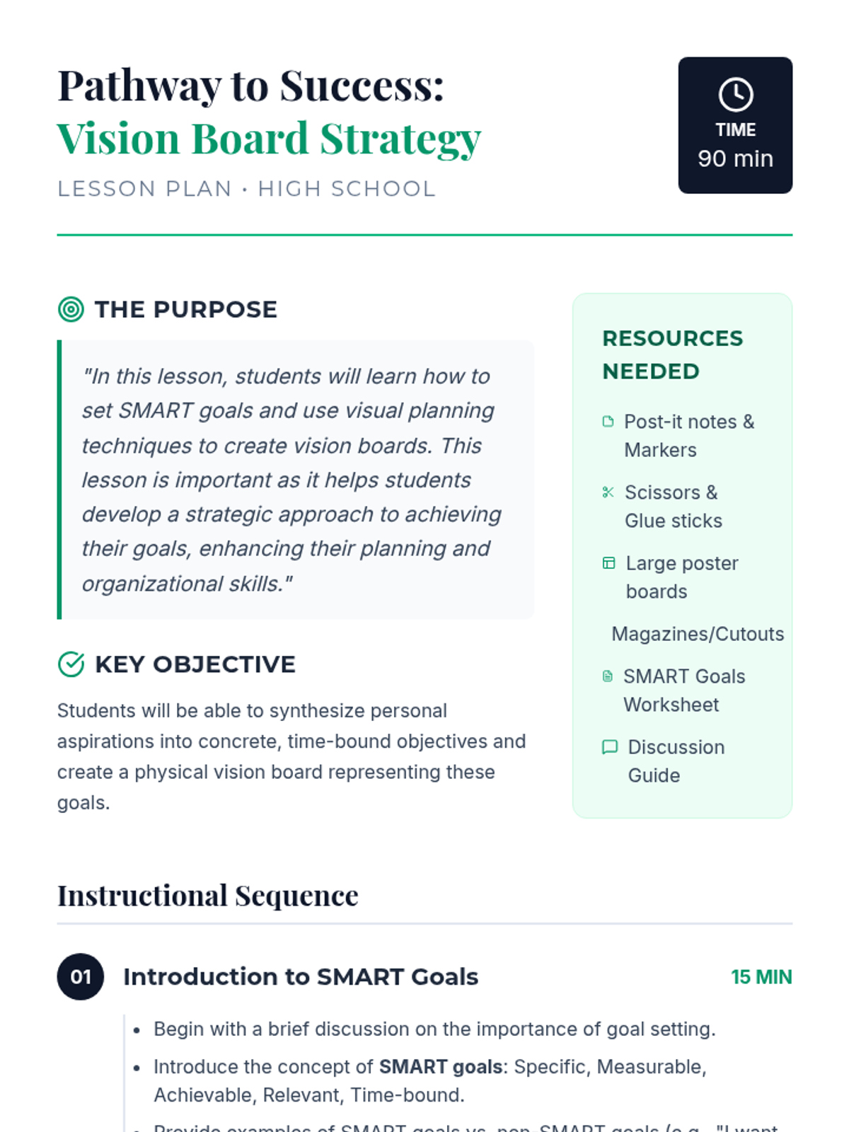 Vision Course Plan Visionary Blueprint Lesson Plan • Material • Lenny Learning