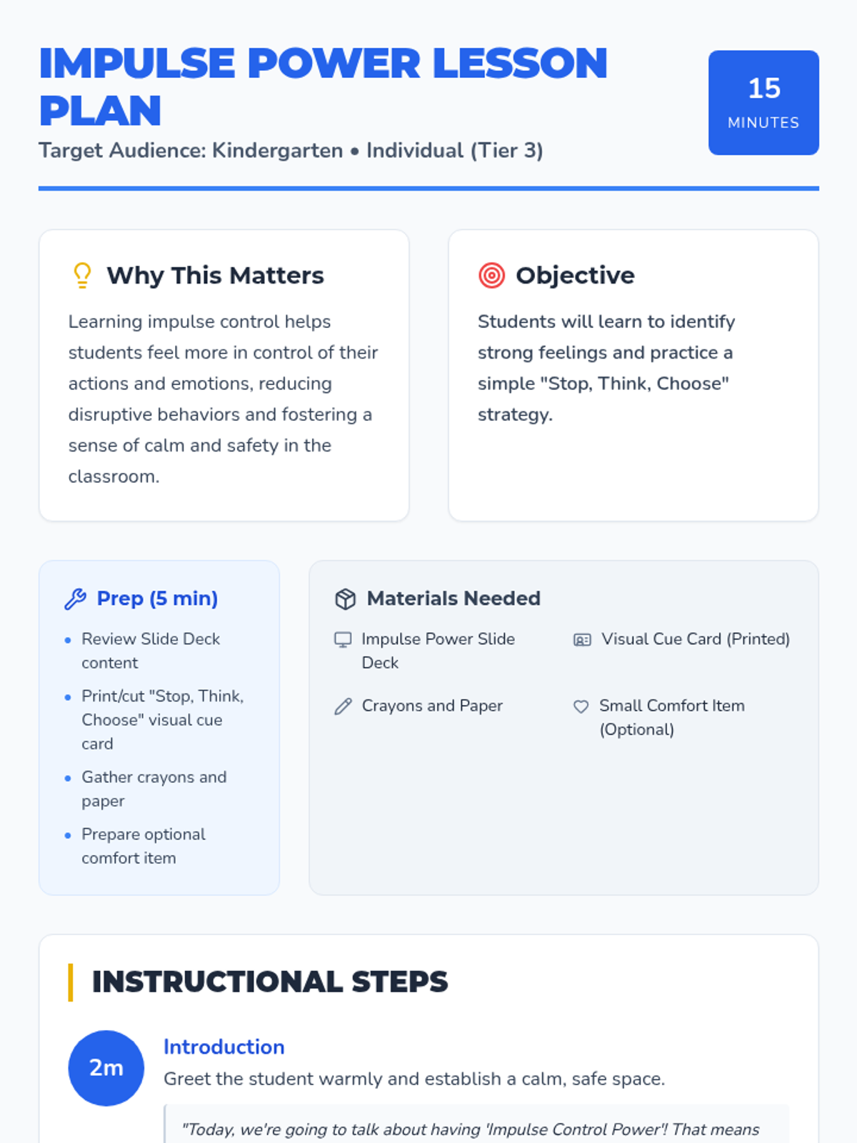 Impulse Power Lesson Plan • Material • Lenny Learning