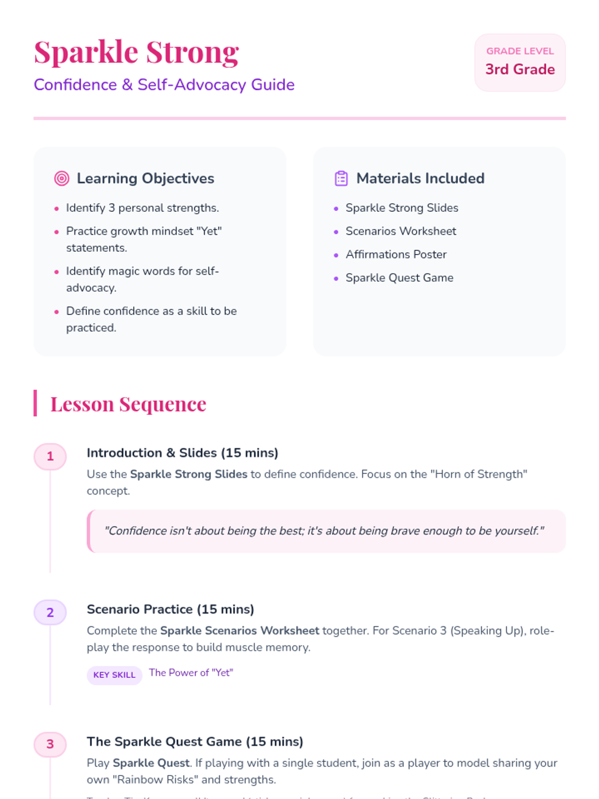 Sparkle Coding Sparkle Strong Teacher Guide • Material • Lenny Learning