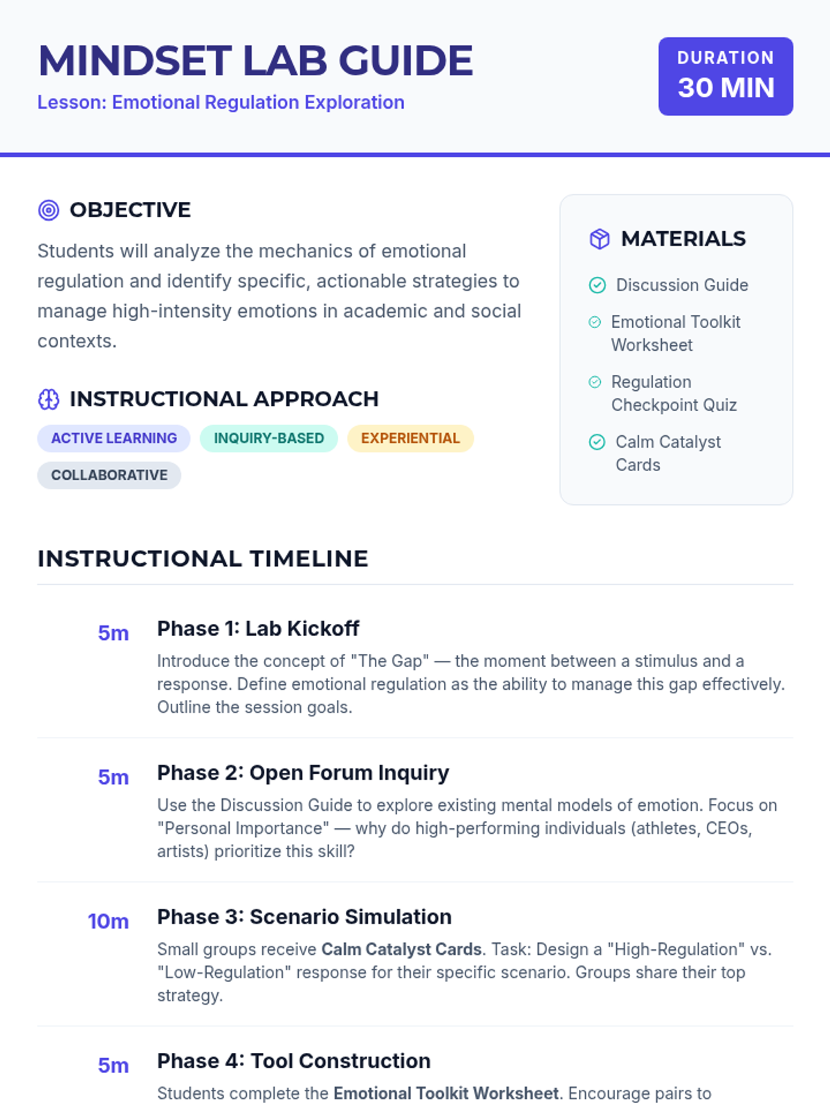 Emotional Regulation Exploration • Lesson • Lenny Learning