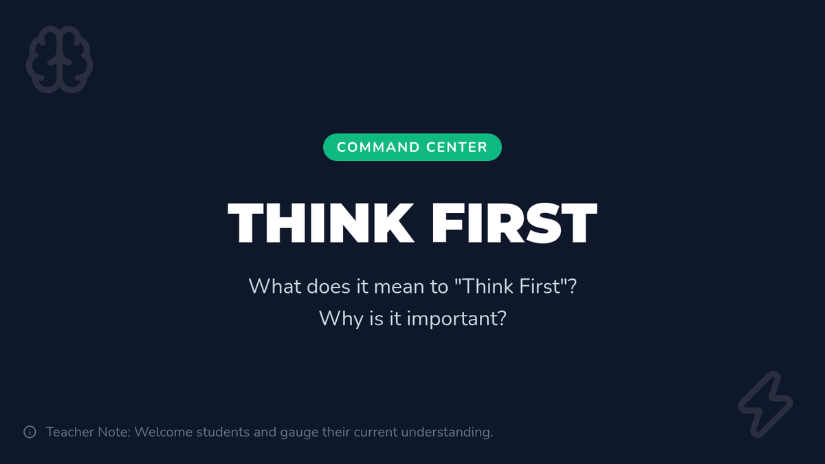 Think First • Lesson • Lenny Learning