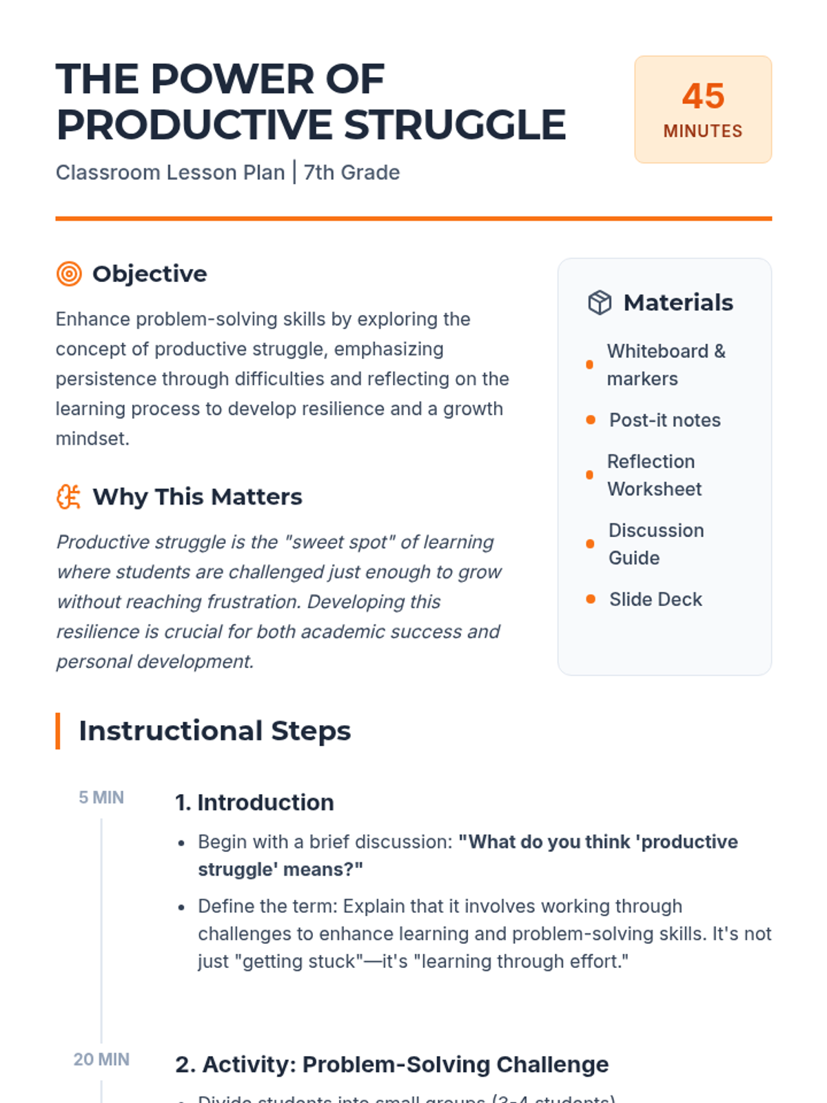 Learning Involves Struggle The Power of Productive Struggle • Lesson • Lenny Learning
