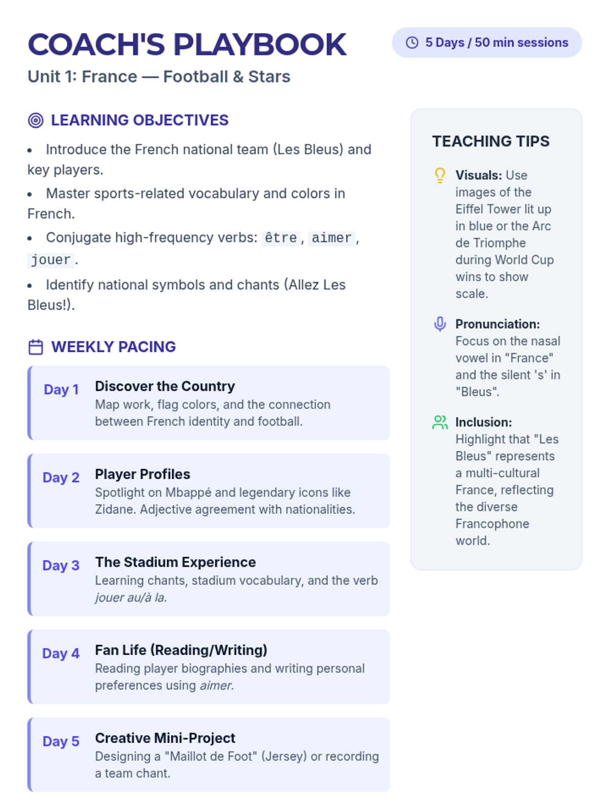 France Coach Playbook