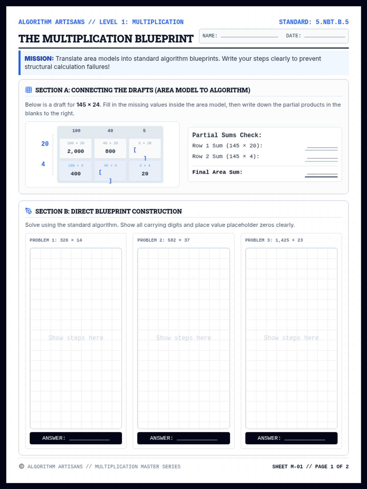 Multiplication Mastery Worksheet