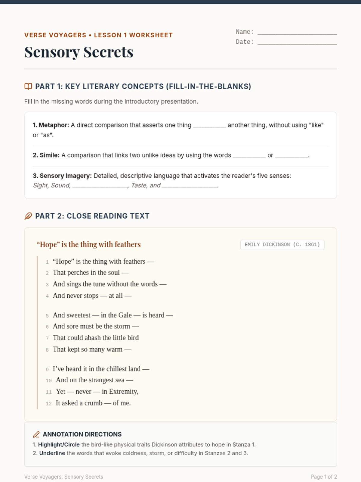 Sensory Secrets Notes