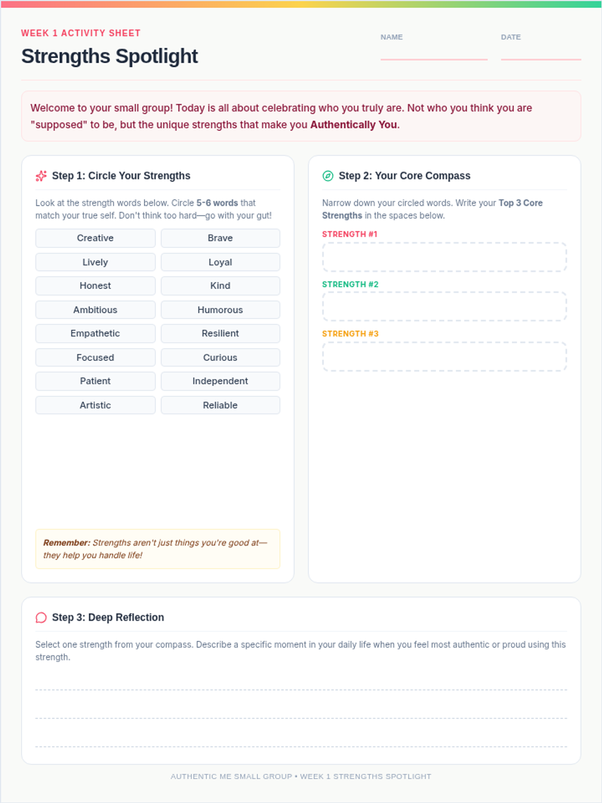 Strengths Spotlight Student Handout
