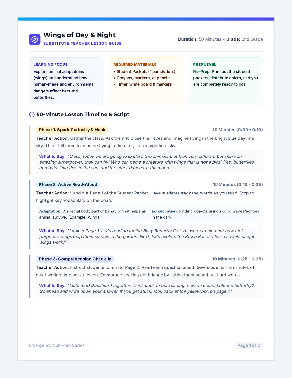 Sky Buddies Teacher Guide page 1