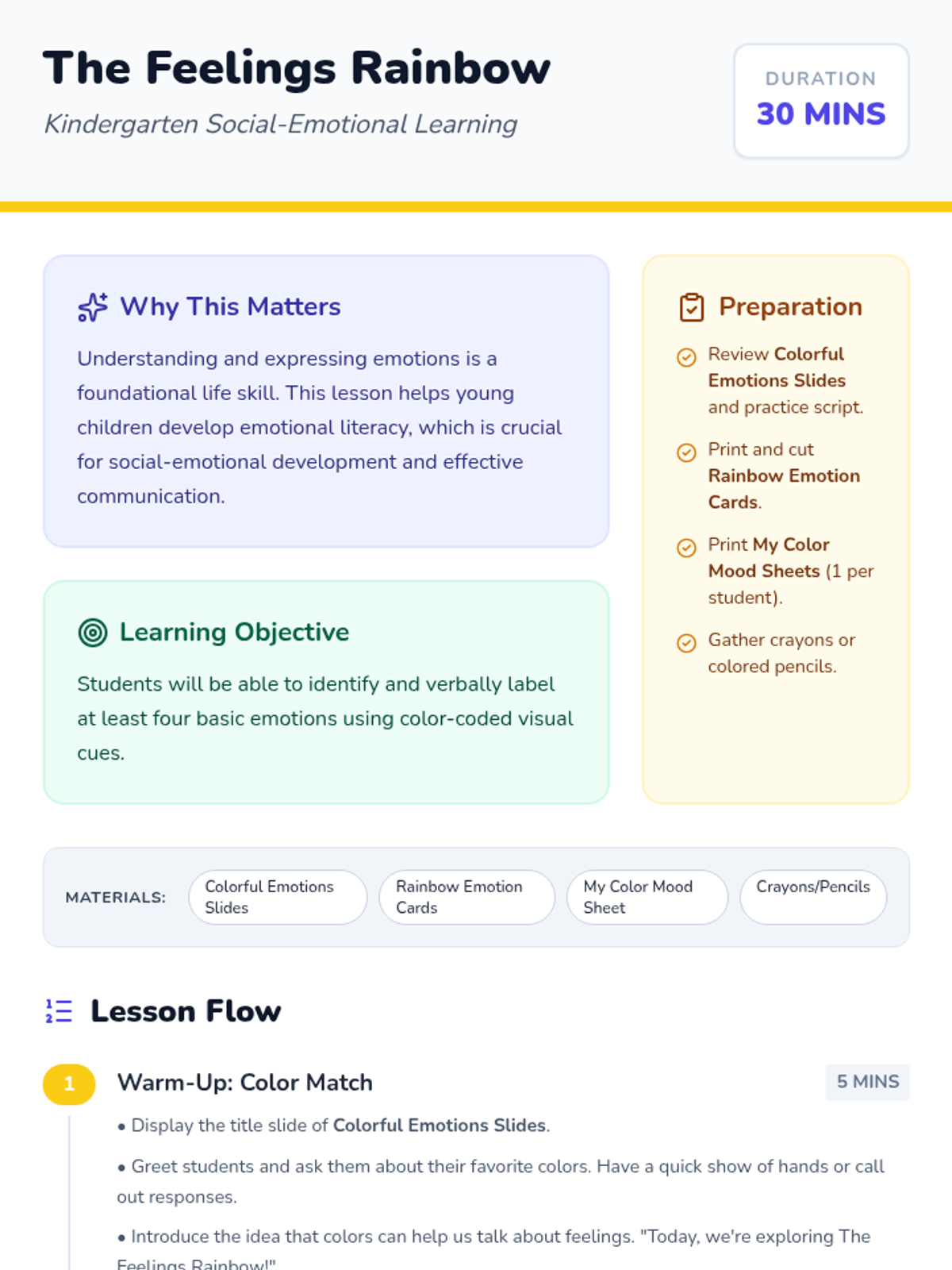 The Feelings Rainbow • Lesson • Lenny Learning