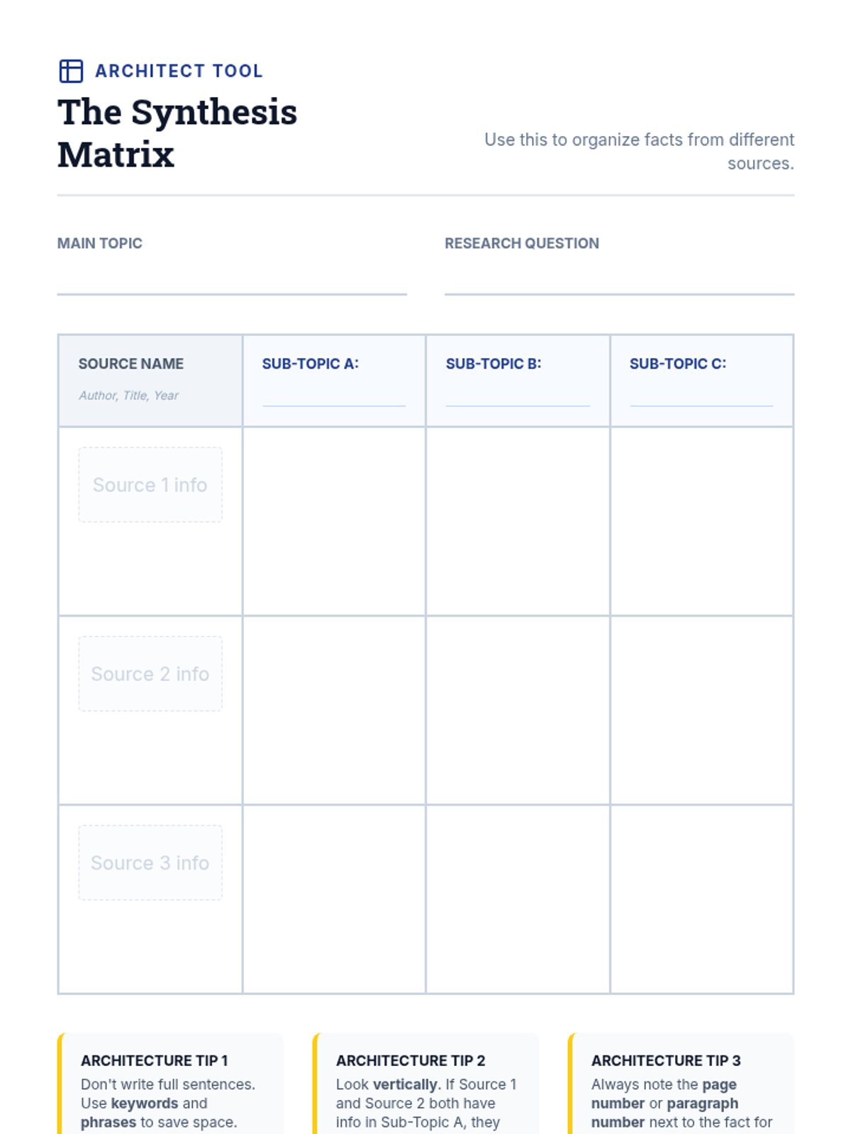Note Matrix Template