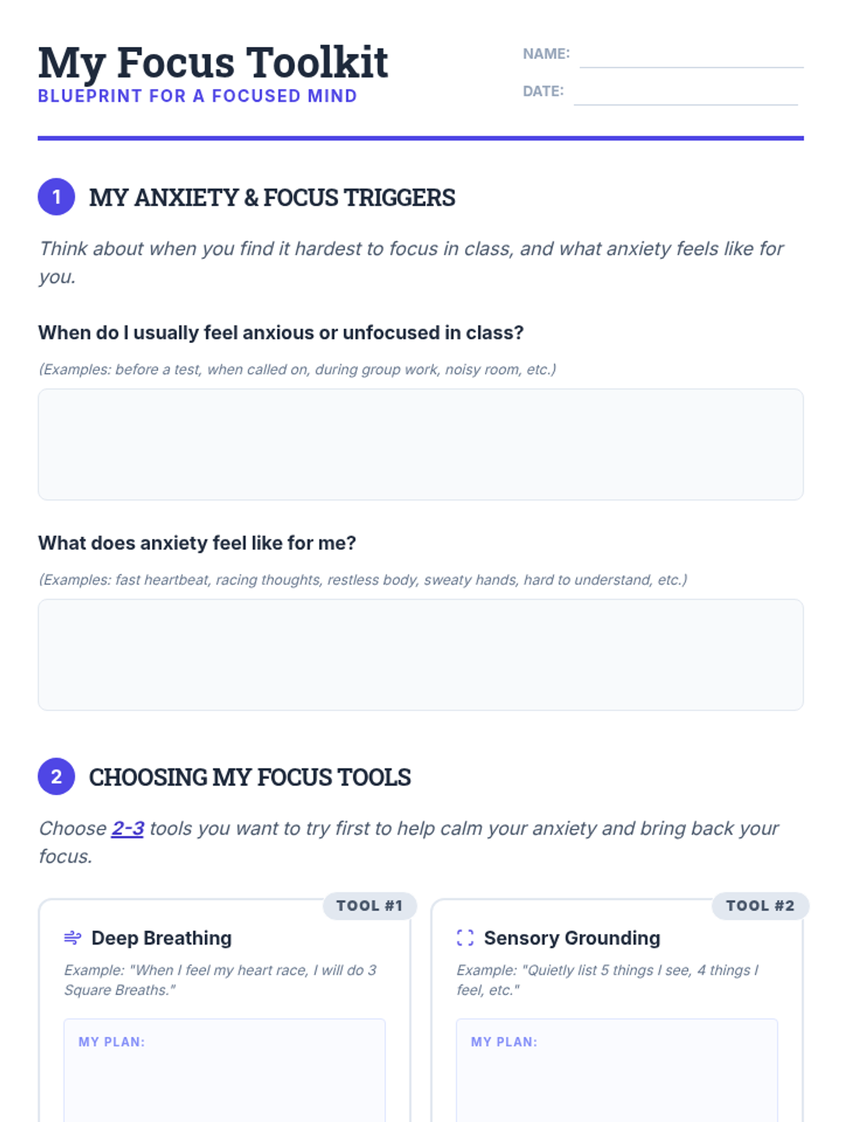Focus Fortress Anxiety Toolkit • Lesson • Lenny Learning