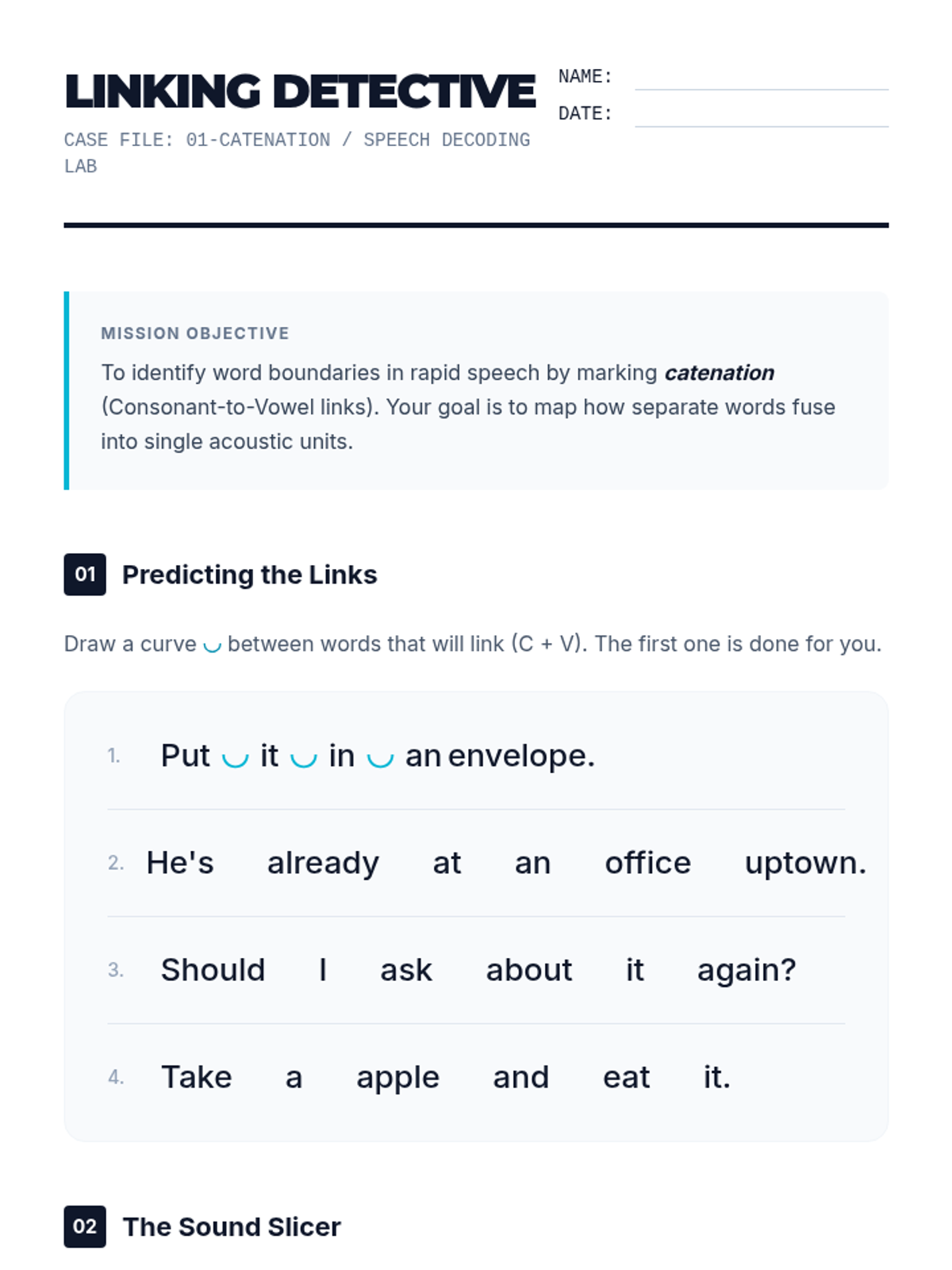 Linking Detective Worksheet