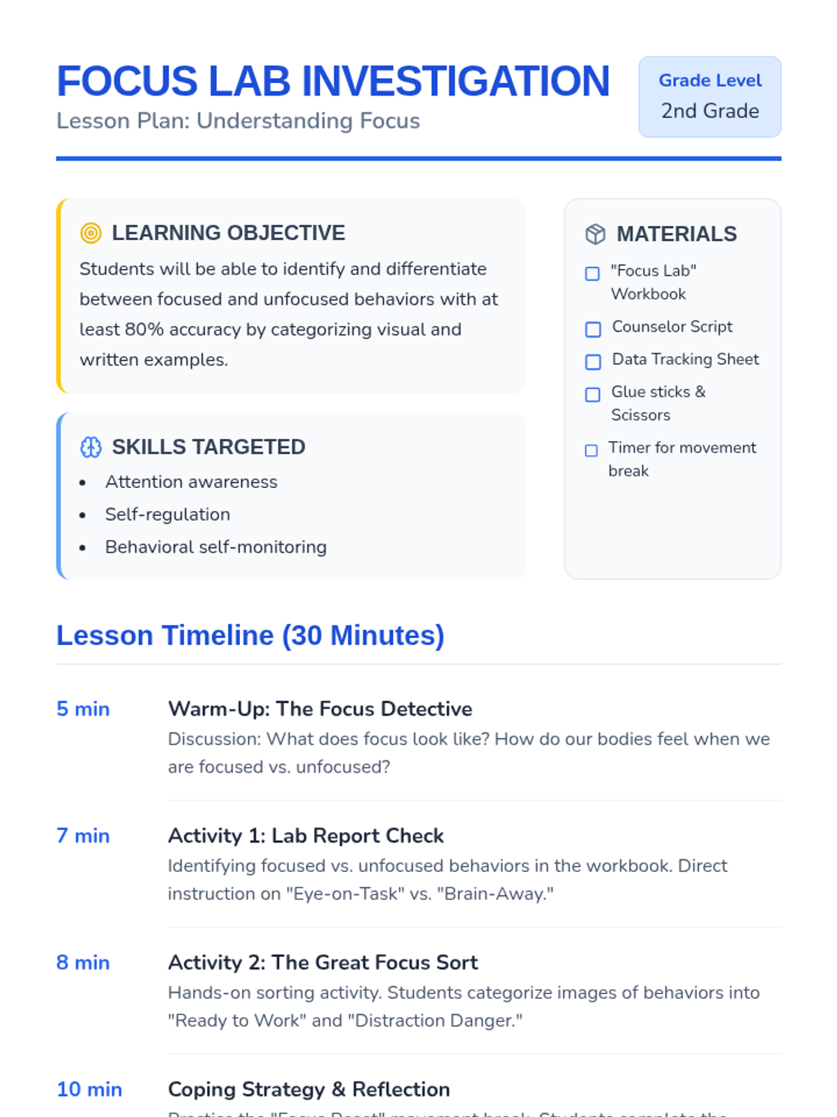 Update Focus Lab Focus Lab Investigation • Lesson • Lenny Learning