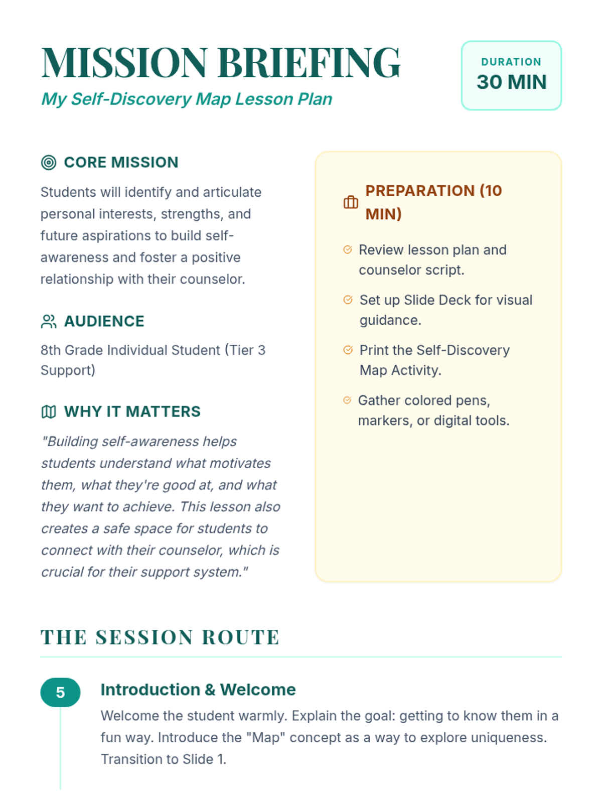 Discovery Map Lesson Plan • Material • Lenny Learning