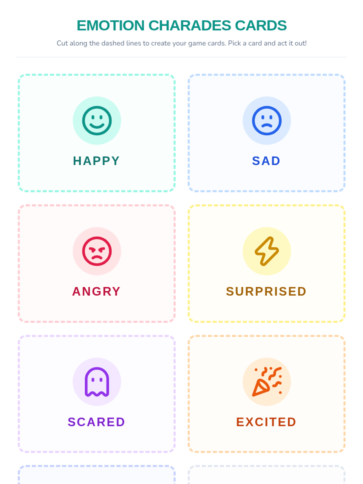 Emotion Charades Cards • Material • Lenny Learning