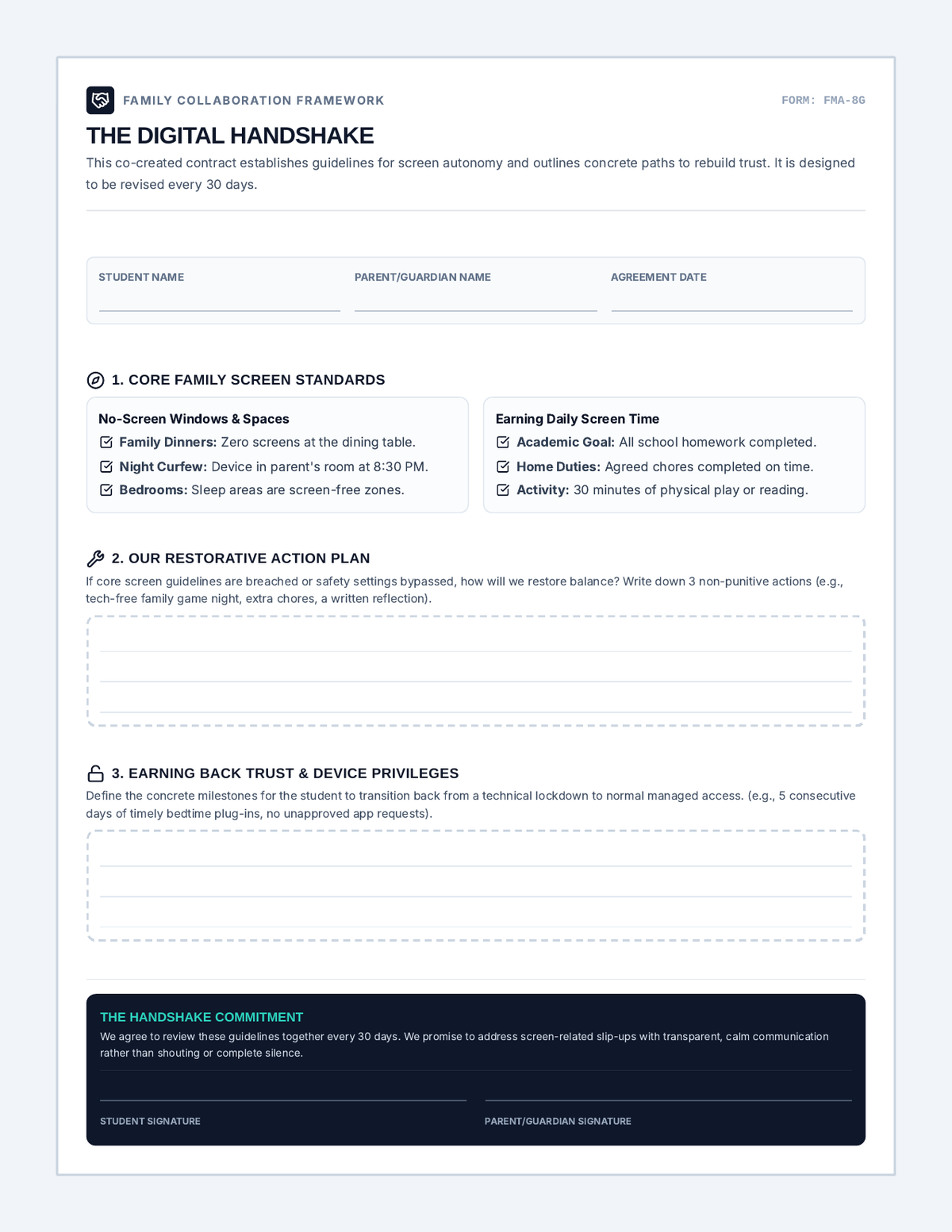 Family Media Agreement page 1