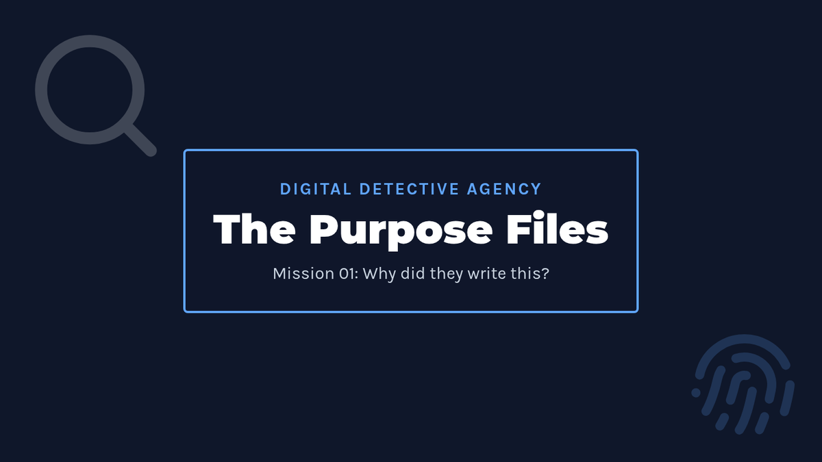 Purpose Detective Slides