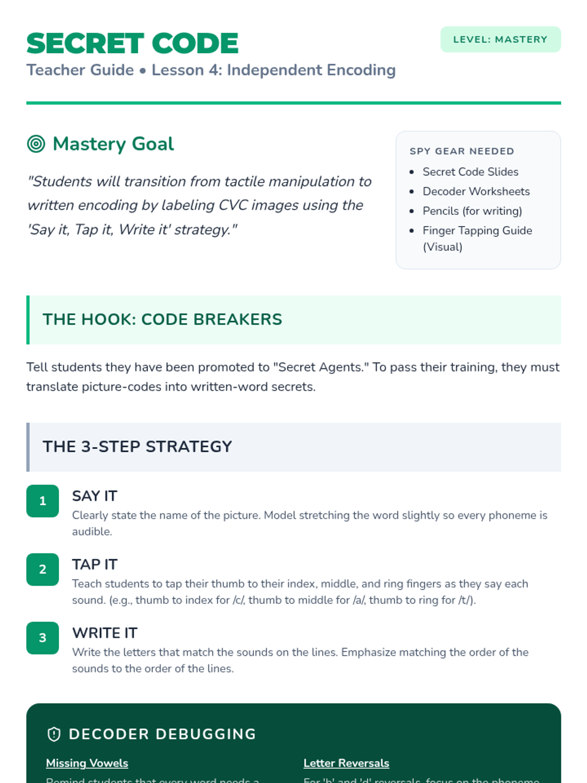 Secret Code • Lesson • Lenny Learning