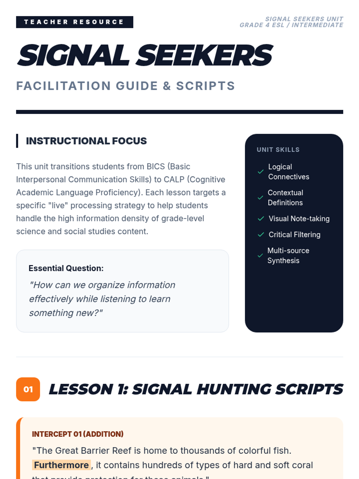 Signal Seekers Facilitation Guide