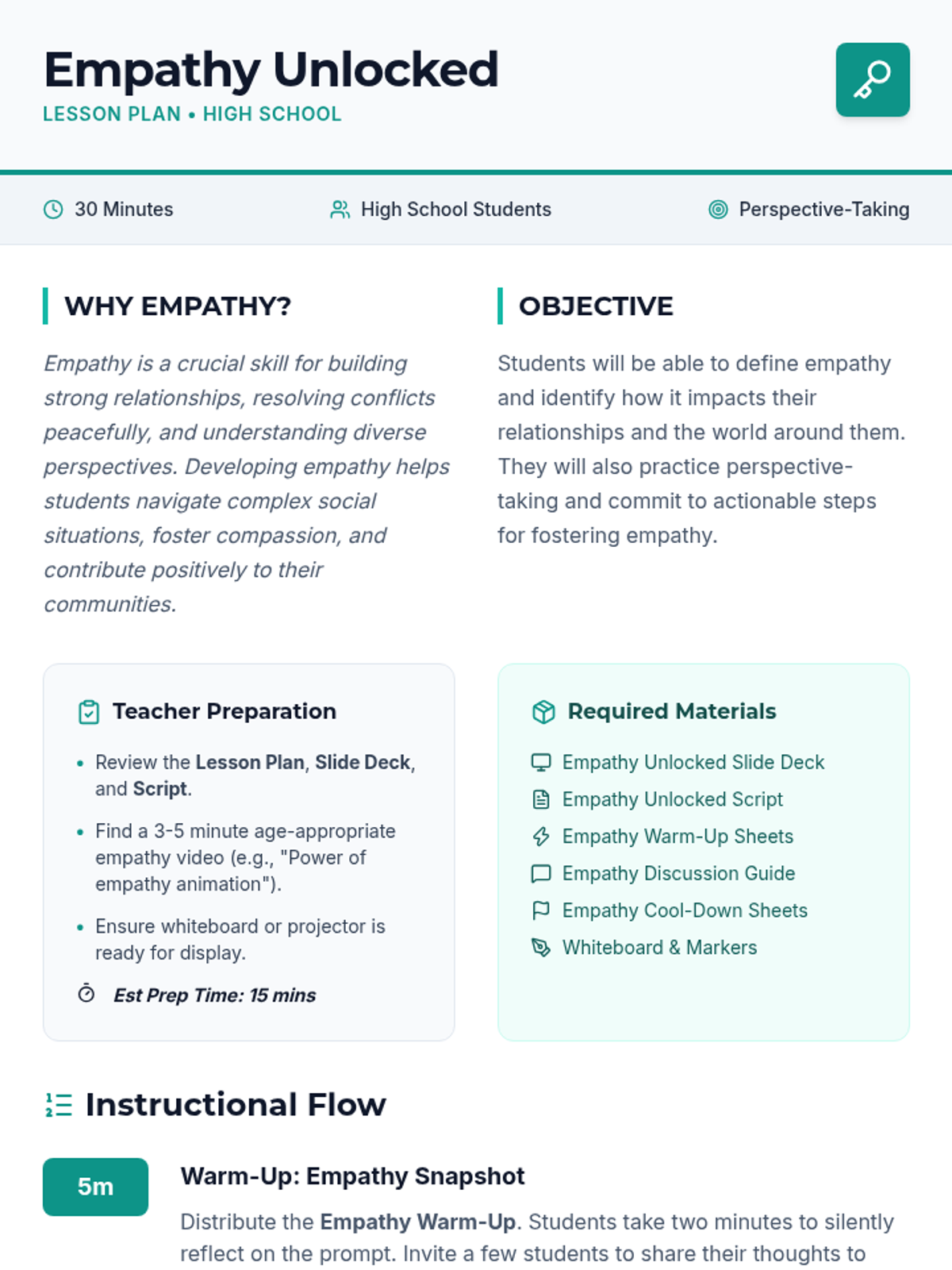 Empathy Unlocked Lesson Plan • Material • Lenny Learning
